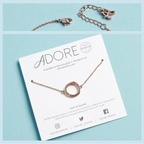 Adore by Swarovski Jewelry - Adore by Swarovski Organic Circle Bracelet Rose Gold Plated Swarovski® Crystal
